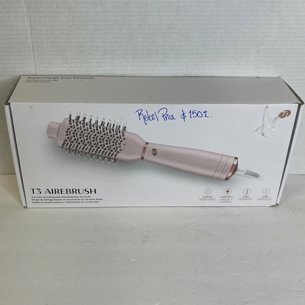 T3 AireBrush One-Step Smoothing Volumizing Blow Dry Brush Satin Rose 76659 1200W